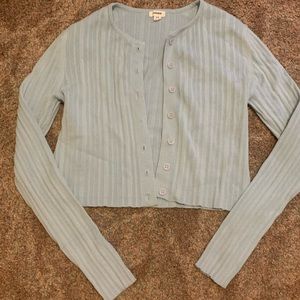 Garage powder blue button up sweater